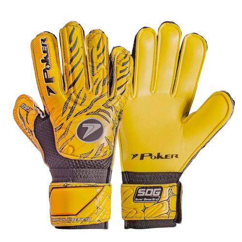 Luva de Goleiro Poker Champion 8 Semi Profissional Multiterreno Amarelo/preto