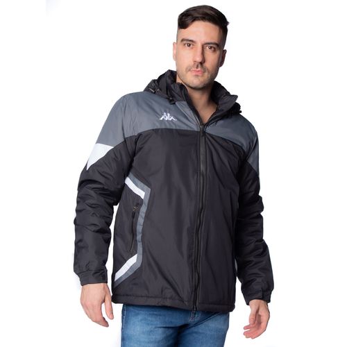 Jaqueta Masculina Kappa Dobby Poly Preto/cinza