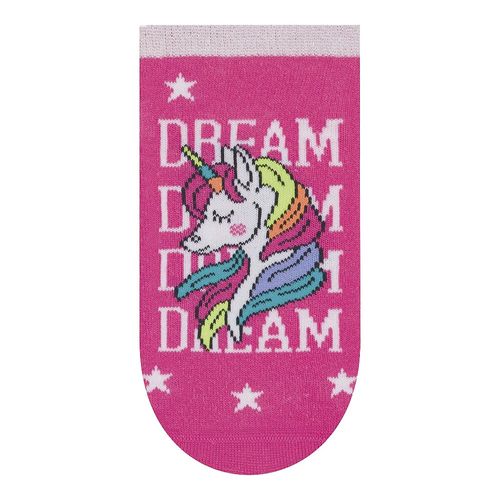 Meia Infantil Selene Cano Médio Unicórnio Pink