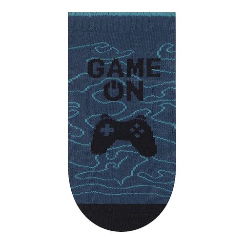 Meia Infantil Selene Cano Curto Game On Azul Petroleo