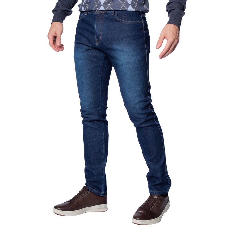 Calça Jeans Masculina Gangster Skinny Destroyed Azul