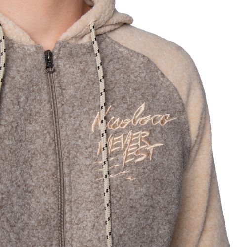 Casaco Masculino Nicoboco Peluciado com Capuz Cinza/bege
