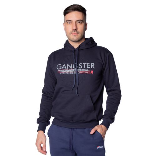 Moletom Masculino Gangster Canguru com Capuz Marinho