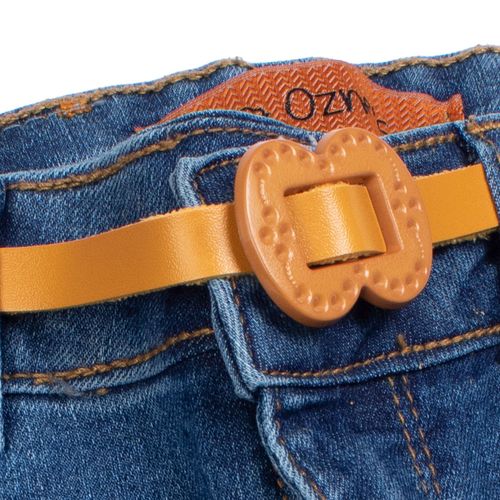 Calça Jeans Infantil Oznes Jogger com Cinto Azul