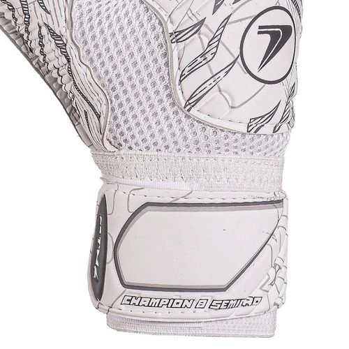 Luva de Goleiro Poker Champion 8 Semi Profissional Multiterreno Branco/cinza