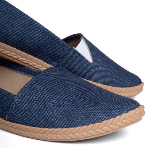 Sapatilha Feminina Moleca Tecido Denim Marinho