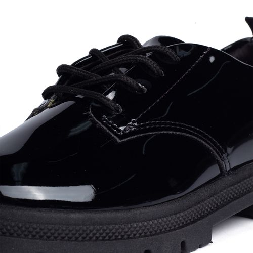 Sapato Oxford Infantil Molekinha Tratorado Verniz Preto