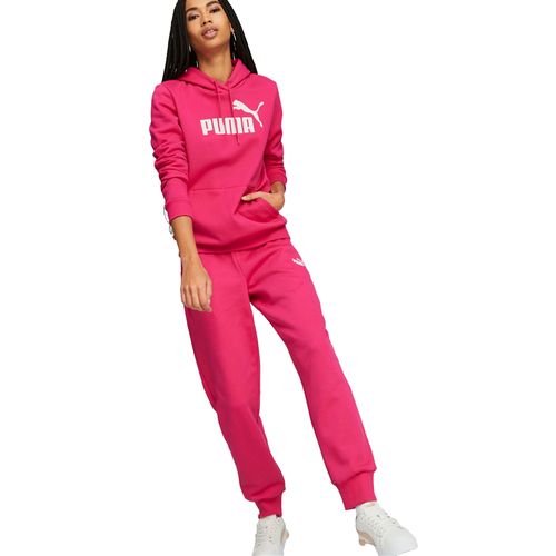 Moletom Feminino Puma Essentials Logo Hoodie Pink