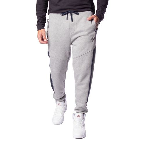 Calça de Moletom Masculina Gansgter Bolso c/ Zíper Cinza
