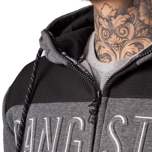 Casaco Masculino Gangster Moletom Canguru Preto/cinza