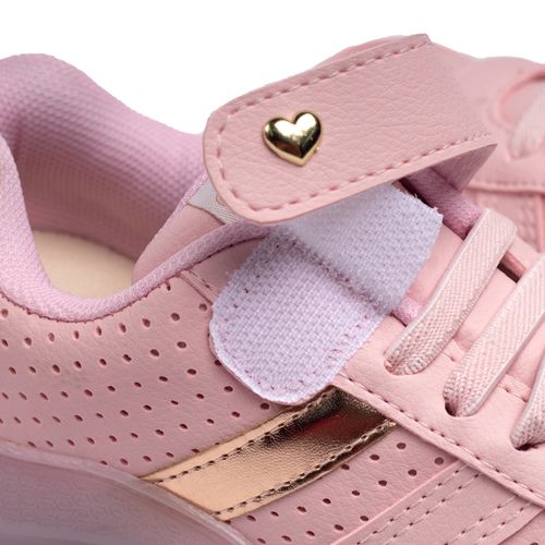 Tênis Infantil Club Happy com Luzes LED Rosa
