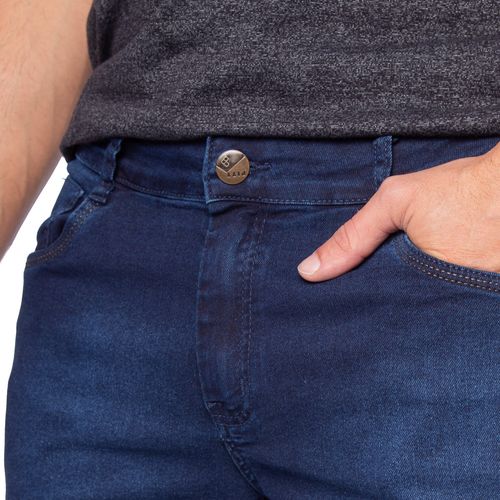 Bermuda Jeans Masculina Pitt Basic Azul Escuro