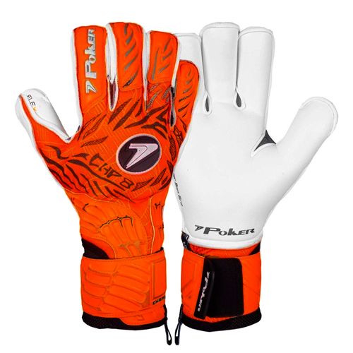 Luva de Goleiro Poker Champion 8 Extended Profissional Laranja