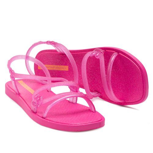 Sandália Rasteira Feminina Ipanema Solar Glitter Rosa
