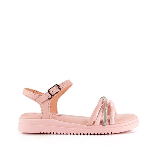 Sandália Infantil Pink Cats Flatform com Brilho Rosa Claro