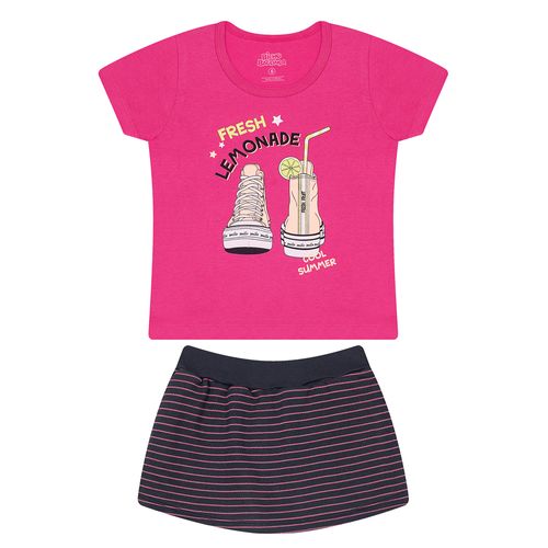 Conjunto Infantil Bicho Bagunça Menina Lemonade Pink/preto
