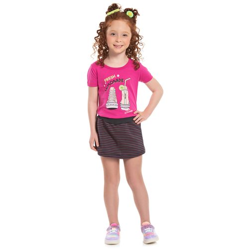 Conjunto Infantil Bicho Bagunça Menina Lemonade Pink/preto