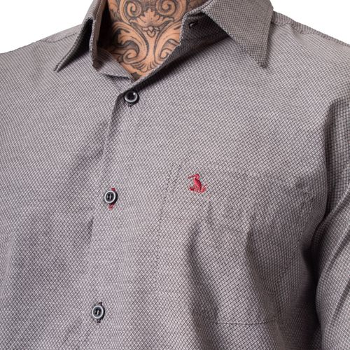 Camisa Masculina Amil Comfort Sersi Manga Curta Preto/cinza