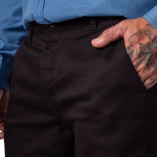 Calça de Sarja Masculina Pitt Alfaiataria Slim Preto