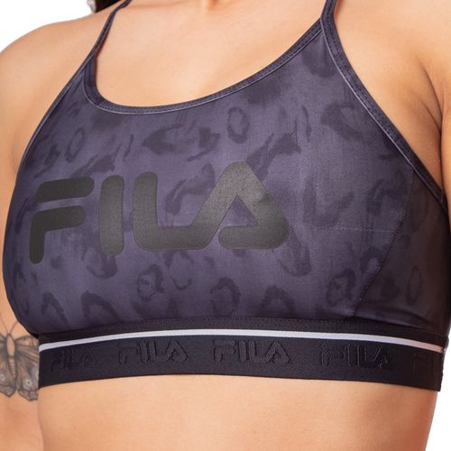 Top Feminino Fila Train Elastic II Estampado Preto