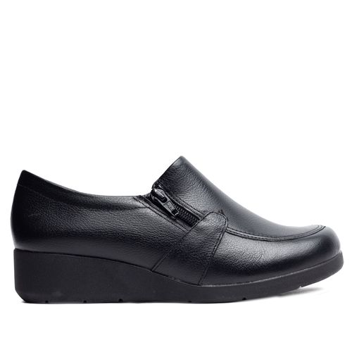 Sapato Feminino Comfortflex Anabela Slip On Preto