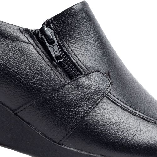 Sapato Feminino Comfortflex Anabela Slip On Preto