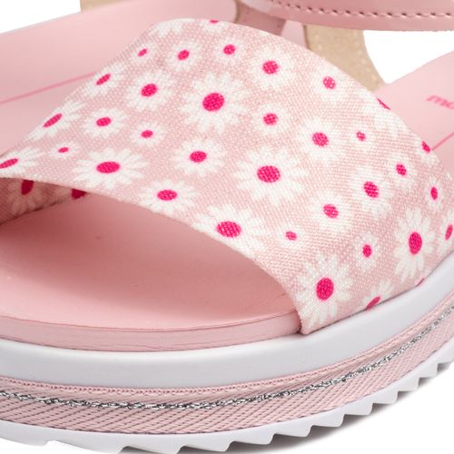 Sandália Infantil Molekinha Flatform Floral Rosa