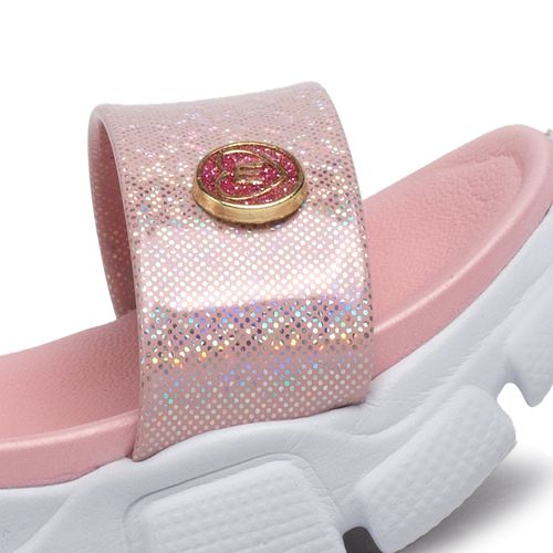 Sandália Infantil Molekinha Bebê Holográfico Rosa