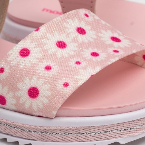 Sandália Infantil Molekinha Bebê Flatform Floral Rosa