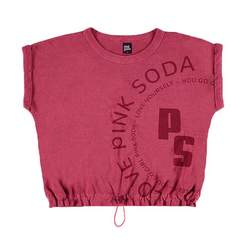 Blusa Juvenil Boca Grande Com Elástico Rosa Escuro