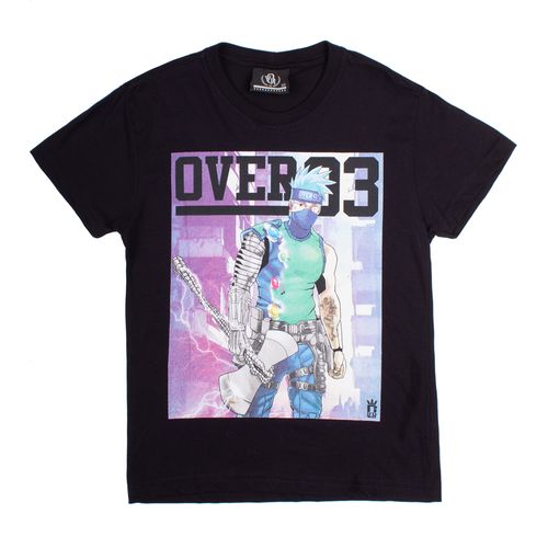Camiseta Juvenil Over Surf Estampa Anime Preto