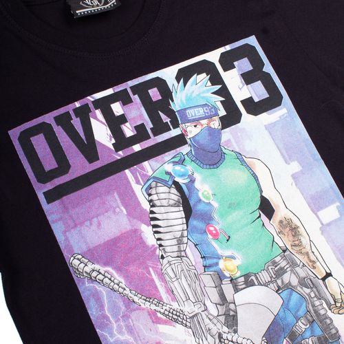 Camiseta Juvenil Over Surf Estampa Anime Preto