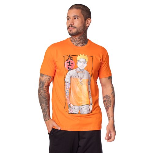 Camiseta Masculina Over Surf com Personagem Anime Laranja