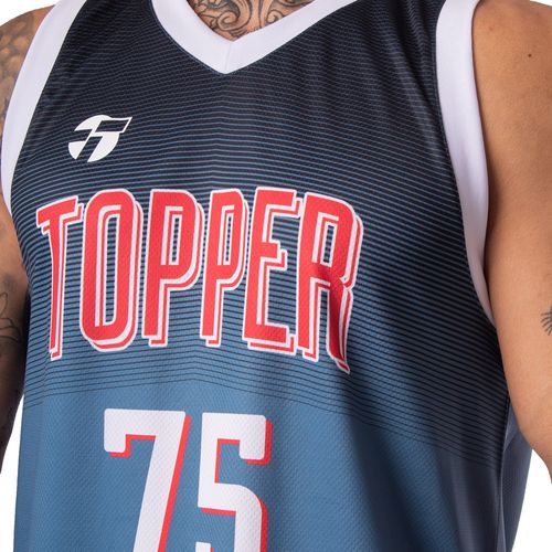 Regata Masculina Topper Basket Geometric Azul