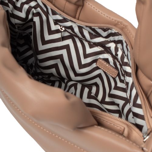Bolsa Feminina Alnisa Tote Puffer Média Bege