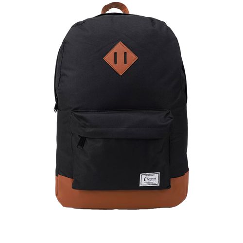 Mochila Unissex Convoy Recorte em PU Preto/marrom