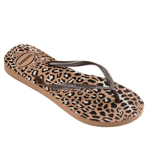 Chinelo Feminino Havaianas Slim Animals Marrom