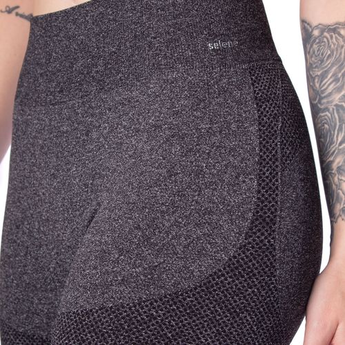 Short Feminino Selene Sem Costura Mesclado Preto