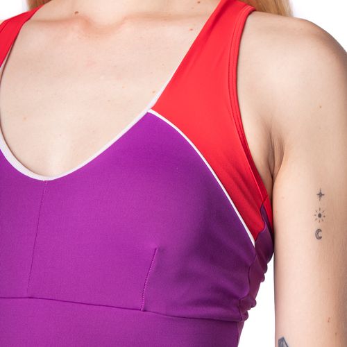 Top Feminino Estilo do Corpo Bicolor Roxo