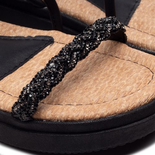 Sandália Feminina Mississipi Flatform Pedrarias Preto