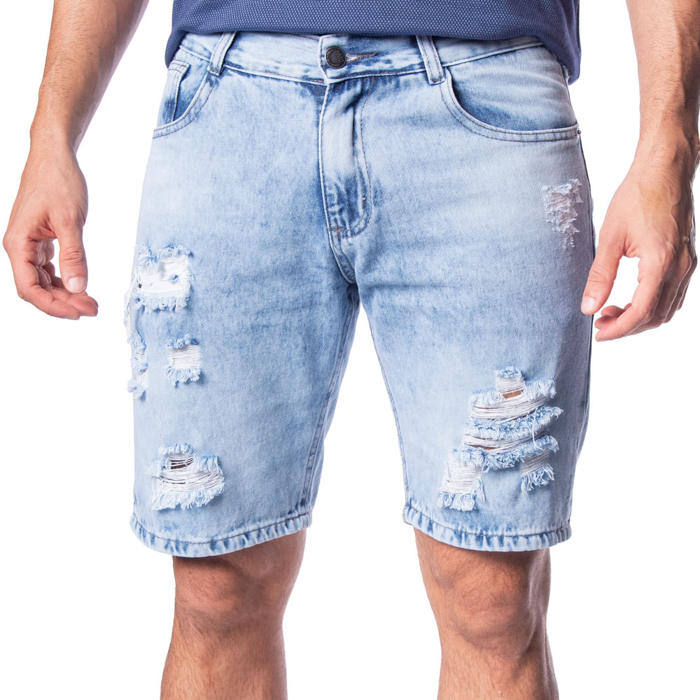 Bermuda jeans best sale masculina azul claro