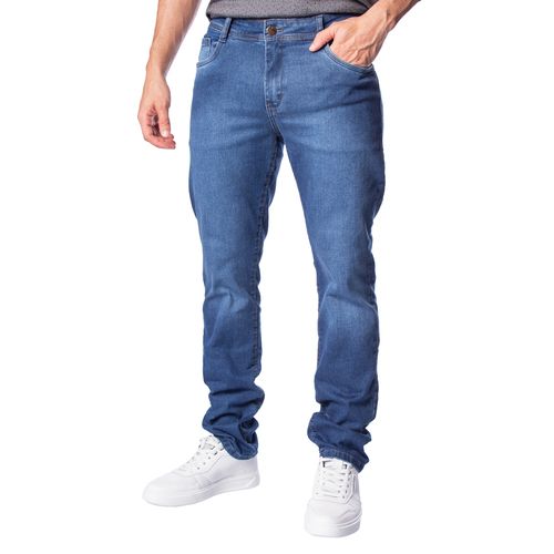 Calça Jeans Masculina Pitt Slim Fit Básica Azul