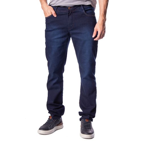 Calça Jeans Masculina Pitt Slim Fit Básica Azul Escuro