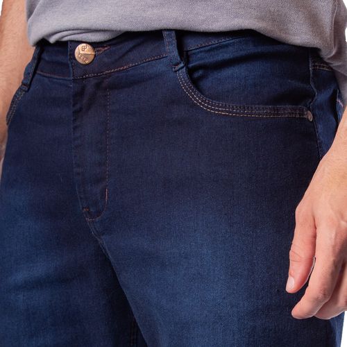 Calça Jeans Masculina Pitt Slim Fit Básica Azul Escuro