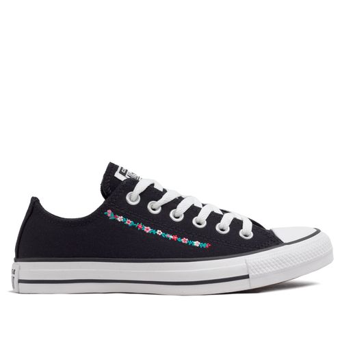 Tênis Feminino Converse Chuck Taylor All Star com Flores Preto