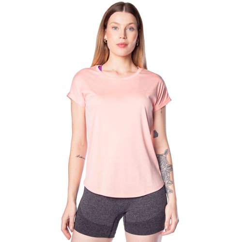 Camiseta Feminina Mizuno Spark Big Logo Rosa Claro