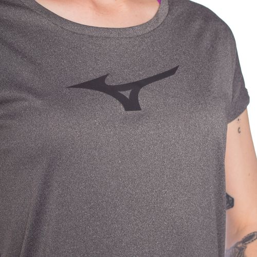 Camiseta Feminina Mizuno Spark Big Logo Cinza Escuro