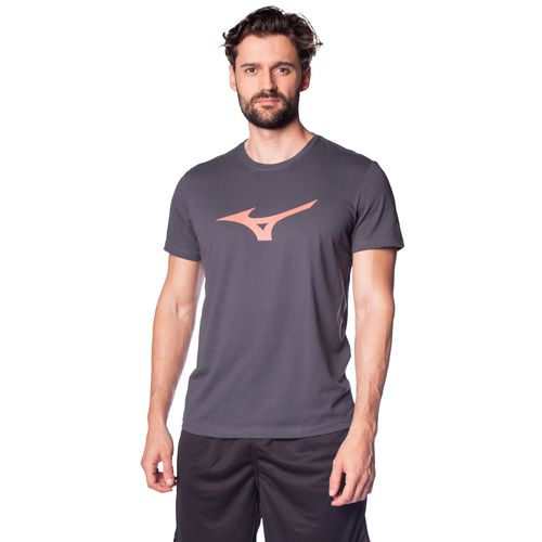 Camiseta Masculina Mizuno Basic Big Logo Cinza Escuro