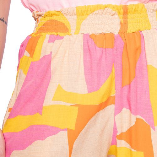 Short Feminino Trilhos Urbanos Viscose Estampado Rosa