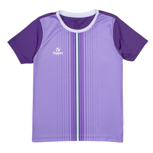 Camiseta Feminina Topper Stripes Roxo/branco